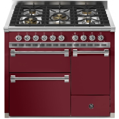 Terasest Ascot 100/3 Solid Door, Vahepliit, 100 cm, Combisteam, Bordeaux, gaasipliit, AQ10SFF-D-4MBR, garantiiga 5 aastat!