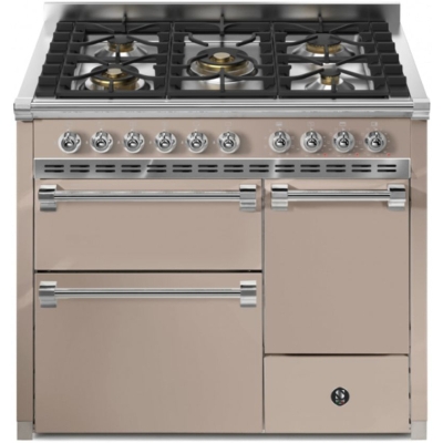 Steel Ascot 100/3 Solid Door, Range cooker, 100 cm, Combisteam, Sabbia, gas hob, AQ10SFF-D-4MSA, with 5 year guarantee!