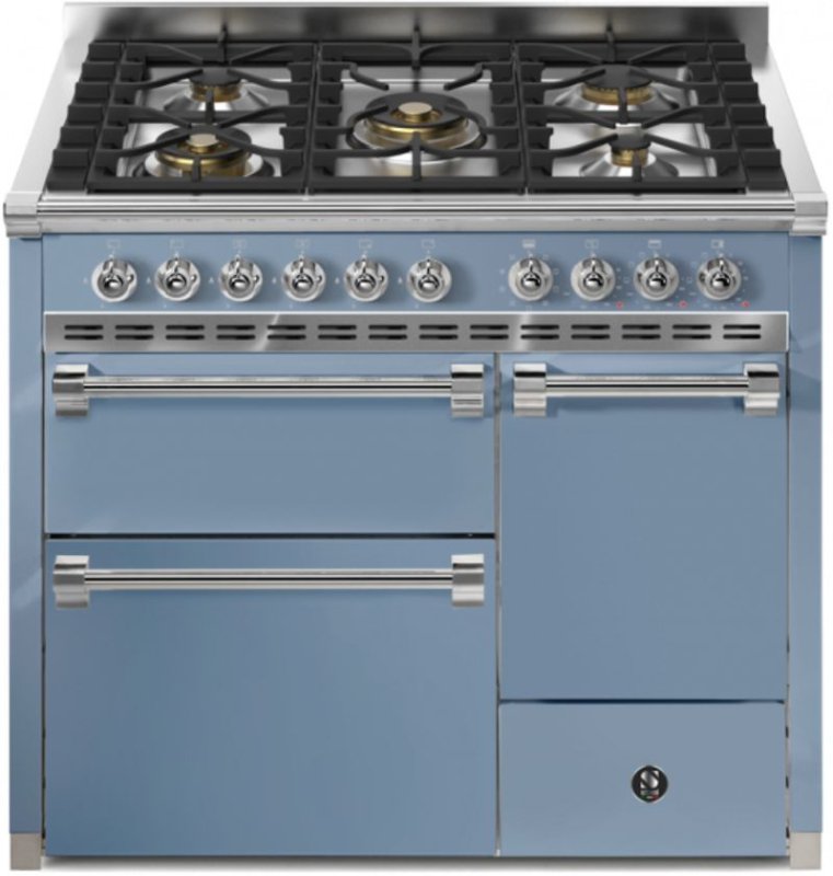 Стальная Ascot 100/3 Solid Door, Плита, 100 см, Combisteam, Celeste, газовая варочная панель, AQ10SFF-D-4MCE, с гарантией 5 лет!