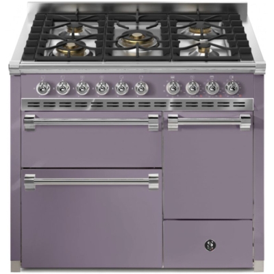 Steel Ascot 100/3 Solid Door, Range cooker, 100 cm, Combisteam, Ametista, gas hob, AQ10SFF-D-4MAA, with 5 year guarantee!