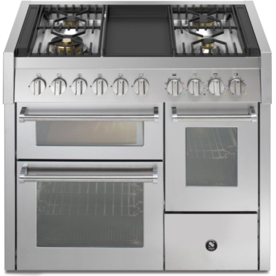 Teras Genesi 100/3, Vahepliit, 100 cm, Combisteam, Roostevaba teras, gaasipliit, Frytop grillplaat, GQ10SFF-4TSS, garantiiga 5 aastat!