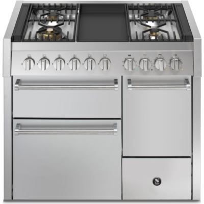 Steel Genesi 100/3 Solid Door, Vahepliit, 100 cm, Combisteam, Roostevaba teras, gaasipliit, Frytop grillplaat, GQ10SFF-D-4TSS, 5-aastase garantiiga!