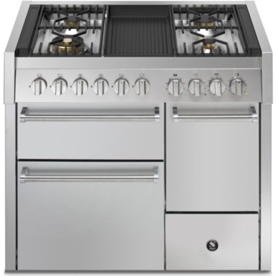 Teras Genesi 100/3 Solid Door, Vahepliit, 100 cm, Combisteam, Roostevaba teras, gaasipliit, grilliplaat, GQ10SFF-D-4BSS, 5-aastase garantiiga!