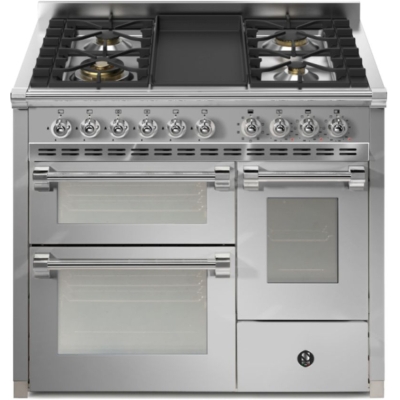 Сталь Ascot 100/3, плита, 100 см, Combisteam, нержавеющая сталь, газовая плита, жарочная поверхность-гриль, AQ10SFF-4TSS, с гарантией 5 лет!