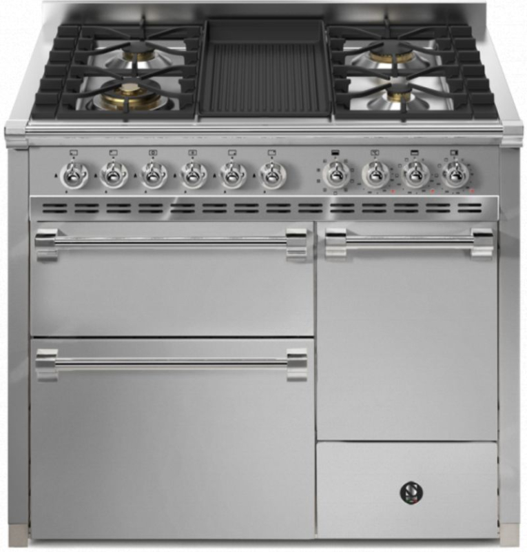 Terasest Ascot 100/3 Solid Door, Vahepliit, 100 cm, Combisteam, Roostevaba teras, gaasipliit, grilliplaat, AQ10SFF-D-4BSS, garantiiga 5 aastat!