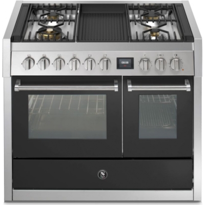 Steel Genesi 100, Range cooker, 100 cm, Combisteam, Anthracite, gas hob, GQ10SF-4BAN, with 5 year guarantee!