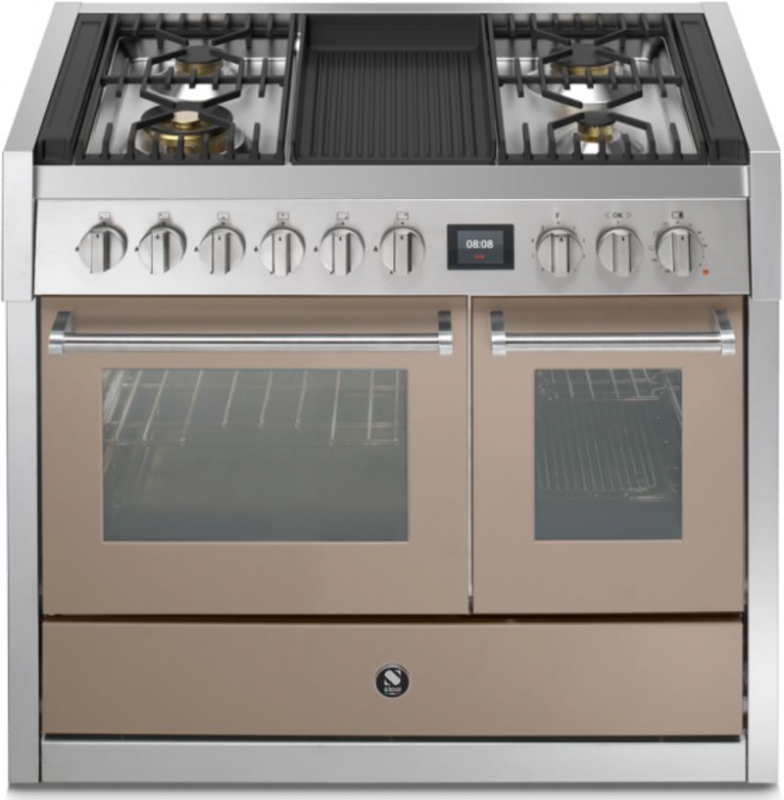 Steel Genesi 100, range cooker, 100 cm, Combisteam, Sabbia, gas hob, GQ10SF-4BSA, with 5 year guarantee!