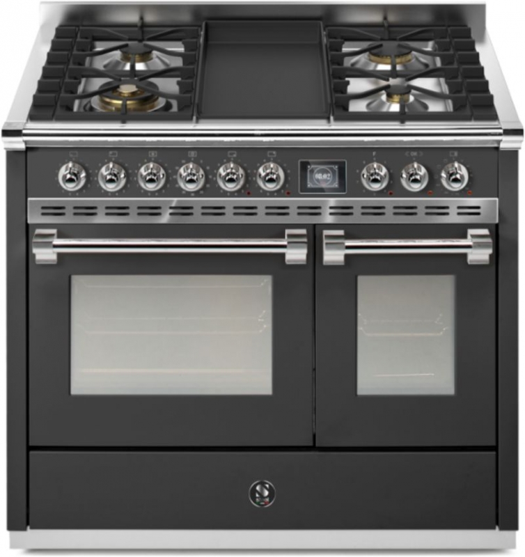 Steel Ascot 100, Range cooker, 100 cm, Combisteam, Anthracite, gas hob, AQ10SF-4TAN, with 5 year guarantee!