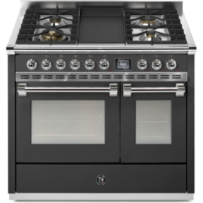 Steel Ascot 100, Range cooker, 100 cm, Combisteam, Anthracite, gas hob, AQ10SF-4TAN, with 5 year guarantee!