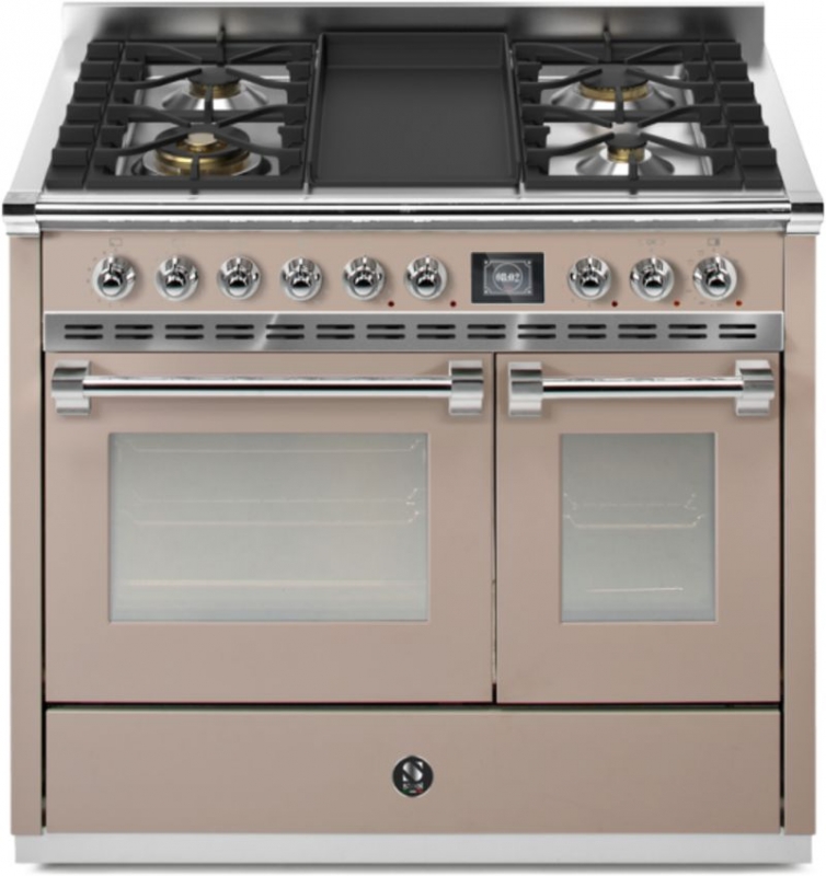 Steel Ascot 100, range cooker, 100 cm, Combisteam, Sabbia, gas hob, AQ10SF-4TSA, with 5 year guarantee!