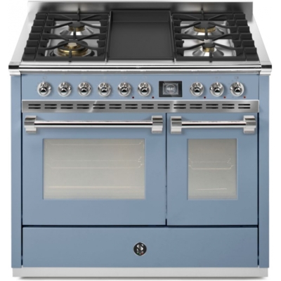 Steel Ascot 100, Range cooker, 100 cm, Combisteam, Celeste, gas hob, AQ10SF-4TCE, with 5 year guarantee!