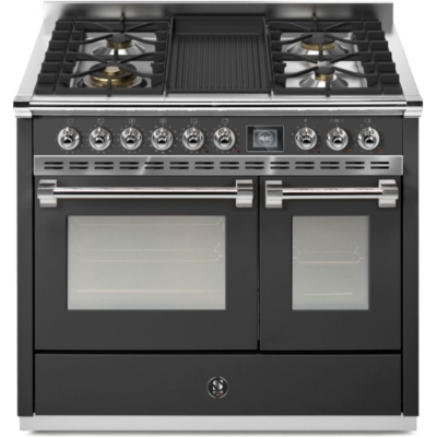 Steel Ascot 100, Range cooker, 100 cm, Combisteam, Anthracite, gas hob, AQ10SF-4BAN, with 5 year guarantee!