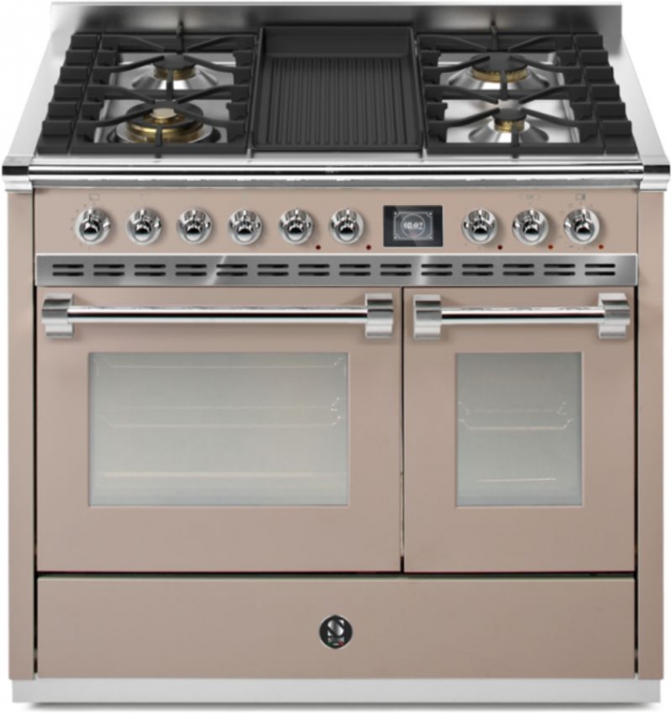 Steel Ascot 100, range cooker, 100 cm, Combisteam, Sabbia, gas hob, AQ10SF-4BSA, with 5 year guarantee!