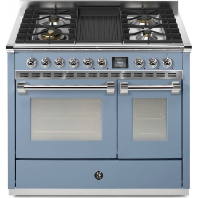 Steel Ascot 100, Range cooker, 100 cm, Combisteam, Celeste, gas hob, AQ10SF-4BCE, with 5 year guarantee!