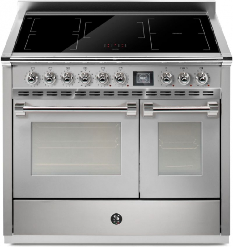 Steel Ascot 100, Range cooker, 100 cm, Combisteam, Stainless Steel, induction hob, AQ10SF-5FISS, with 5 year guarantee!