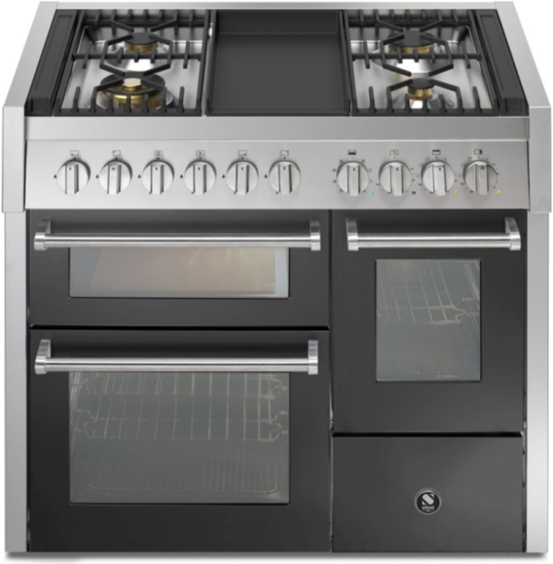 Teras Genesi 100/3, Vahepliit, 100 cm, Combisteam, Antracite, gaasipliit, Frytop grillplaat, GQ10SFF-4TAN, garantiiga 5 aastat!