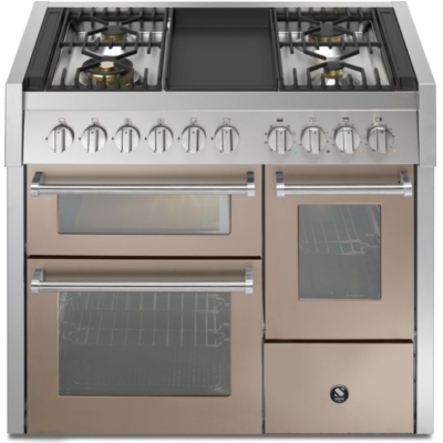 Steel Genesi 100/3, Range cooker, 100 cm, Combisteam, Sabbia, gas hob, Frytop grill plate, GQ10SFF-4TSA, with 5 year guarantee!