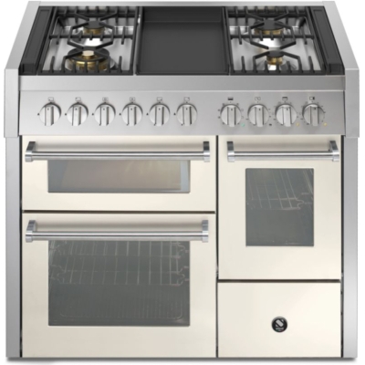 Steel Genesi 100/3, Range cooker, 100 cm, Combisteam, Nuvola, gas hob, Frytop grill plate, GQ10SFF-4TNA, with 5 year guarantee!