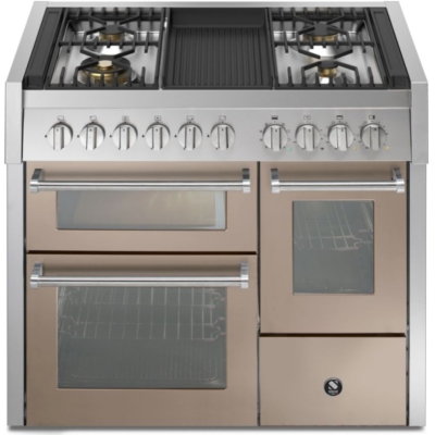 Steel Genesi 100/3, range cooker, 100 cm, Combisteam, Sabbia, gas hob, barbecue grill plate, GQ10SFF-4BSA, with 5 year guarantee!