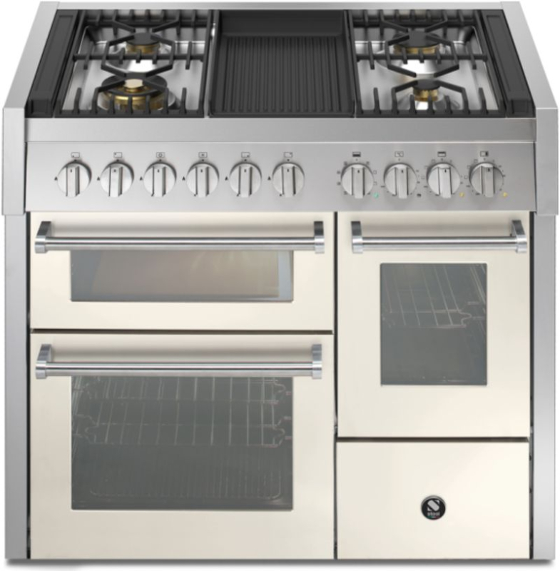 Terasest Genesi 100/3, pliit, 100 cm, Combisteam, Nuvola, gaasipliit, grilliplaat, GQ10SFF-4BNA, garantiiga 5 aastat!