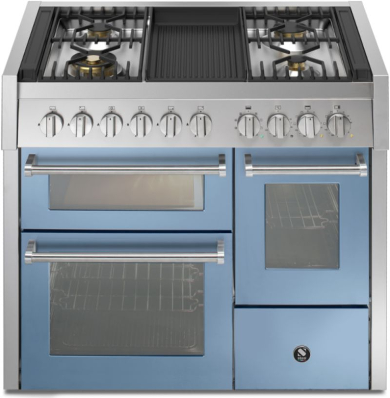 Teras Genesi 100/3, Vahepliit, 100 cm, Combisteam, Celeste, gaasipliit, grilliplaat, GQ10SFF-4BCE, garantiiga 5 aastat!