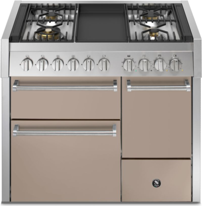 Steel Genesi 100/3 Solid Door, плита, 100 см, Combisteam, Sabbia, газовая плита, сковорода-фритюрница, GQ10SFF-D-4TSA, с гарантией 5 лет!