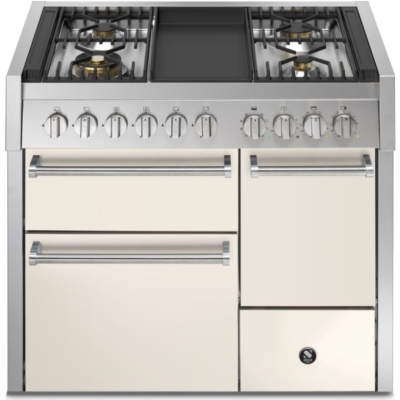 Terasest Genesi 100/3 Solid Door, Vahepliit, 100 cm, Combisteam, Nuvola, gaasipliit, Frytop küpsetusrest, GQ10SFF-D-4TNA, 5-aastase garantiiga!