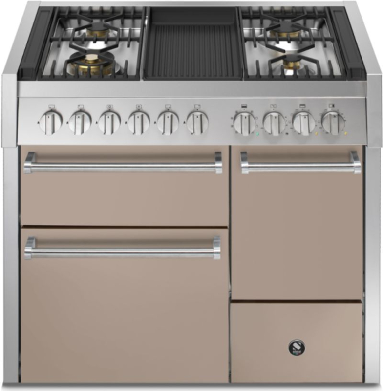 Steel Genesi 100/3 Solid Door, плита, 100 см, Combisteam, Sabbia, газовая плита, плита для гриля, GQ10SFF-D-4BSA, с гарантией 5 лет!