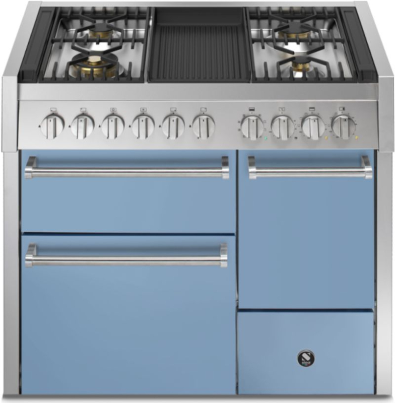 Steel Genesi 100/3 с сплошной дверцей, плита, 100 см, Combisteam, Celeste, газовая плита, гриль для барбекю, GQ10SFF-D-4BCE, с гарантией 5 лет!