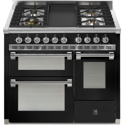 Terasest Ascot 100/3, Vahepliit, 100 cm, Combisteam, Nero, gaasipliit, Frytop grillplaat, AQ10SFF-4TBA, garantiiga 5 aastat!