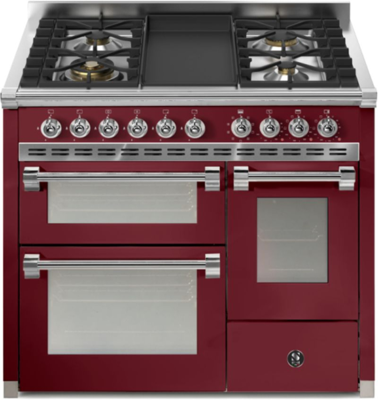 Сталь Ascot 100/3, Плита, 100 см, Combisteam, Бордо, газовая плита, жаровня-гриль, AQ10SFF-4TBR, с гарантией 5 лет!