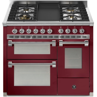 Terasest Ascot 100/3, Vahepliit, 100 cm, Combisteam, Bordeaux, gaasipliit, Frytop grillplaat, AQ10SFF-4TBR, garantiiga 5 aastat!