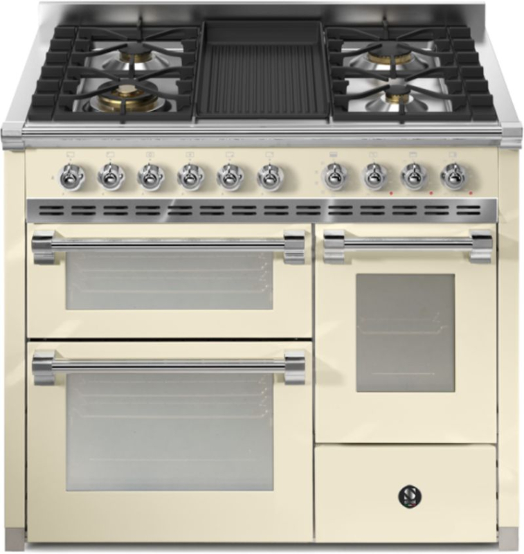 Сталь Ascot 100/3, Плита, 100 см, Combisteam, Crema, газовая плита, гриль-плита, AQ10SFF-4BCR, с гарантией 5 лет!