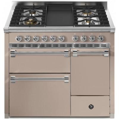 Terasest Ascot 100/3 täisuks, vahemiku pliit, 100 cm, Combisteam, Sabbia, gaasipliit, Frytop grillplaat, AQ10SFF-D-4TSA, 5-aastase garantiiga!