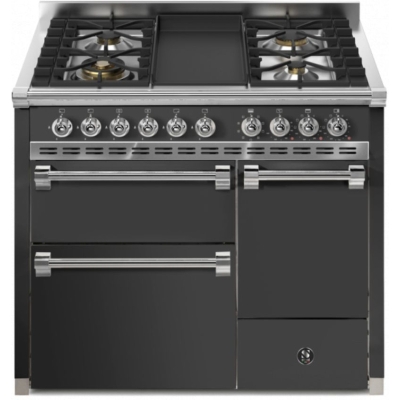 Terasest Ascot 100/3 Solid Door, Vahepliit, 100 cm, Combisteam, Antracite, gaasipliit, Frytop grillplaat, AQ10SFF-D-4TAN, garantiiga 5 aastat!