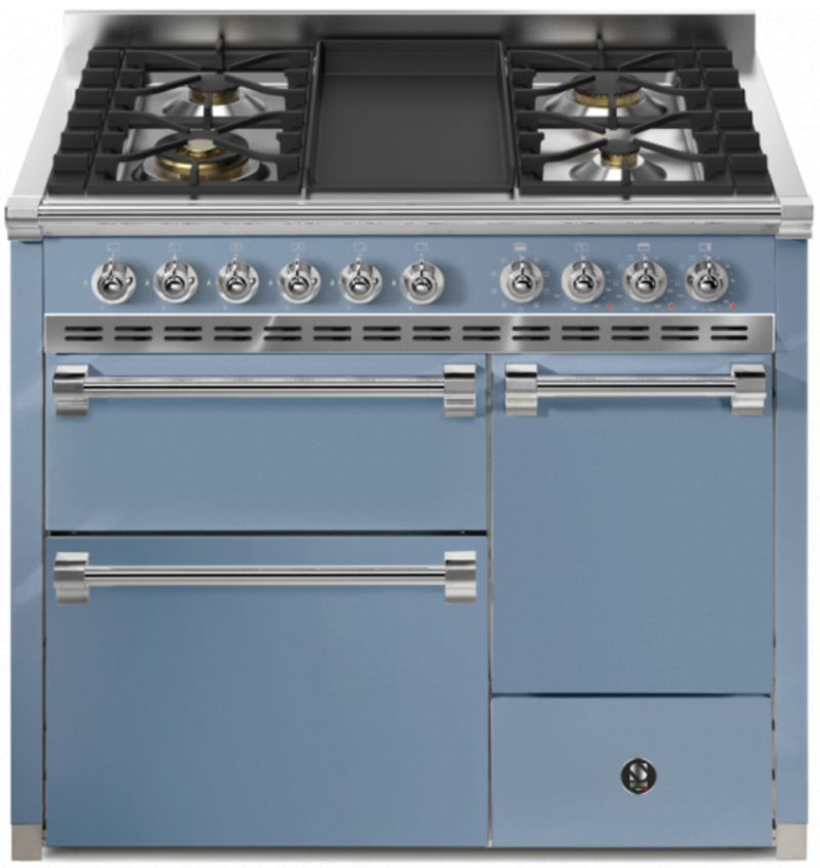 Steel Ascot 100/3 со сплошной дверцей, плита, 100 см, Combisteam, Celeste, газовая плита, сковорода для жарки, AQ10SFF-D-4TCE, с 5-летней гарантией!