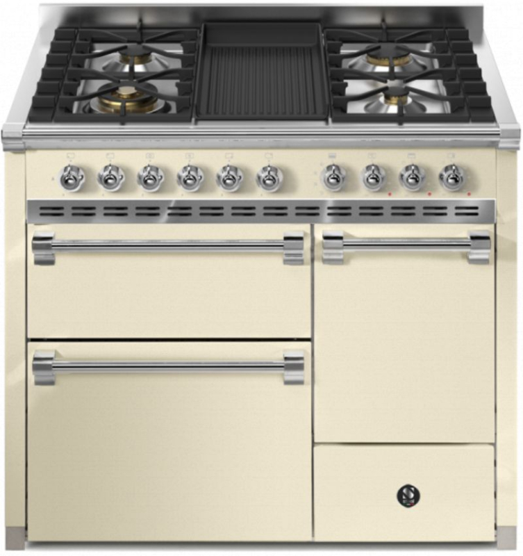 Стальная Ascot 100/3 Solid Door, плита, 100 см, Combisteam, Crema, газовая плита, гриль для барбекю, AQ10SFF-D-4BCR, с гарантией 5 лет!