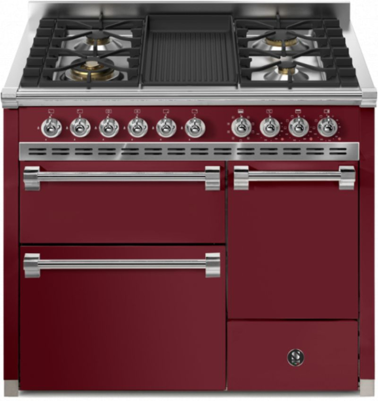 Стальная Ascot 100/3 Solid Door, плита, 100 см, Combisteam, Бордо, газовая плита, плита-гриль для барбекю, AQ10SFF-D-4BBR, с гарантией 5 лет!