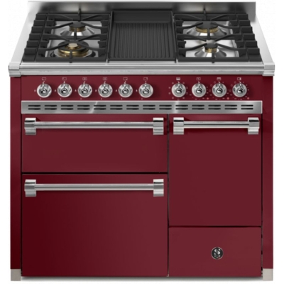 Terasest Ascot 100/3 Solid Door, Vahepliit, 100 cm, Combisteam, Bordeaux, gaasipliit, grilliplaat, AQ10SFF-D-4BBR, garantiiga 5 aastat!