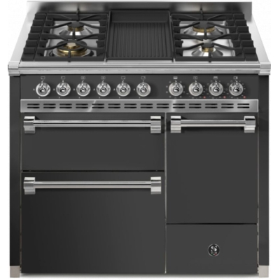 Terasest Ascot 100/3 Solid Door, Vahepliit, 100 cm, Combisteam, Antracite, gaasipliit, grilliplaat, AQ10SFF-D-4BAN, garantiiga 5 aastat!