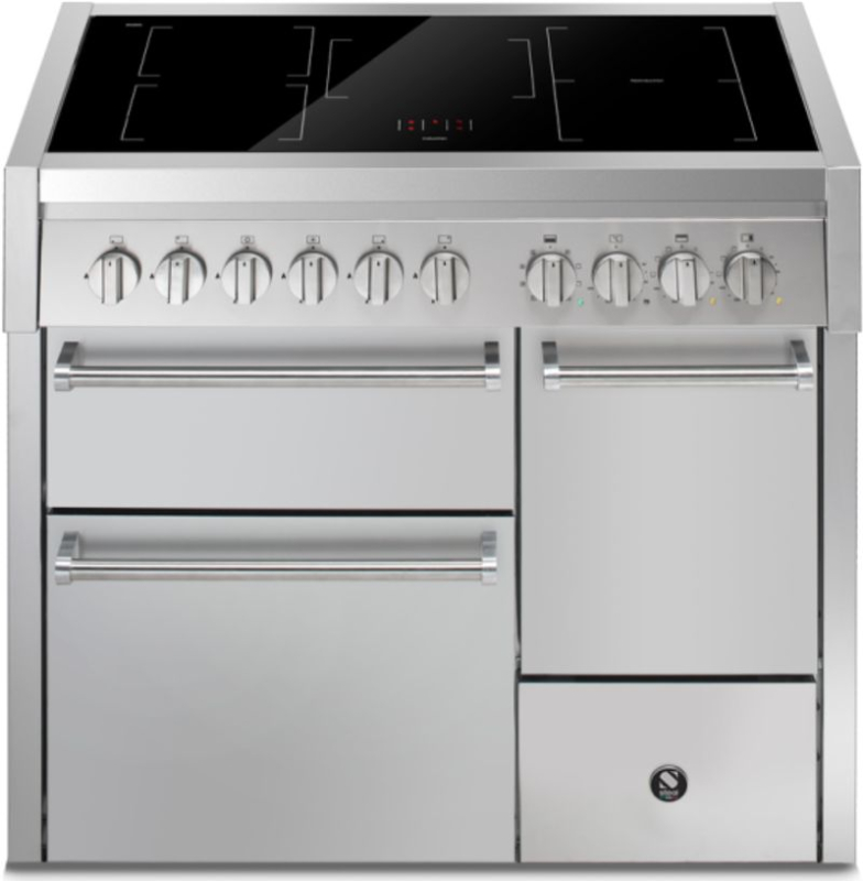 Steel Genesi 100/3 Solid Door, плита, 100 см, Combisteam, нержавеющая сталь, индукционная плита, GQ10SFF-D-5FISS, с гарантией 5 лет!