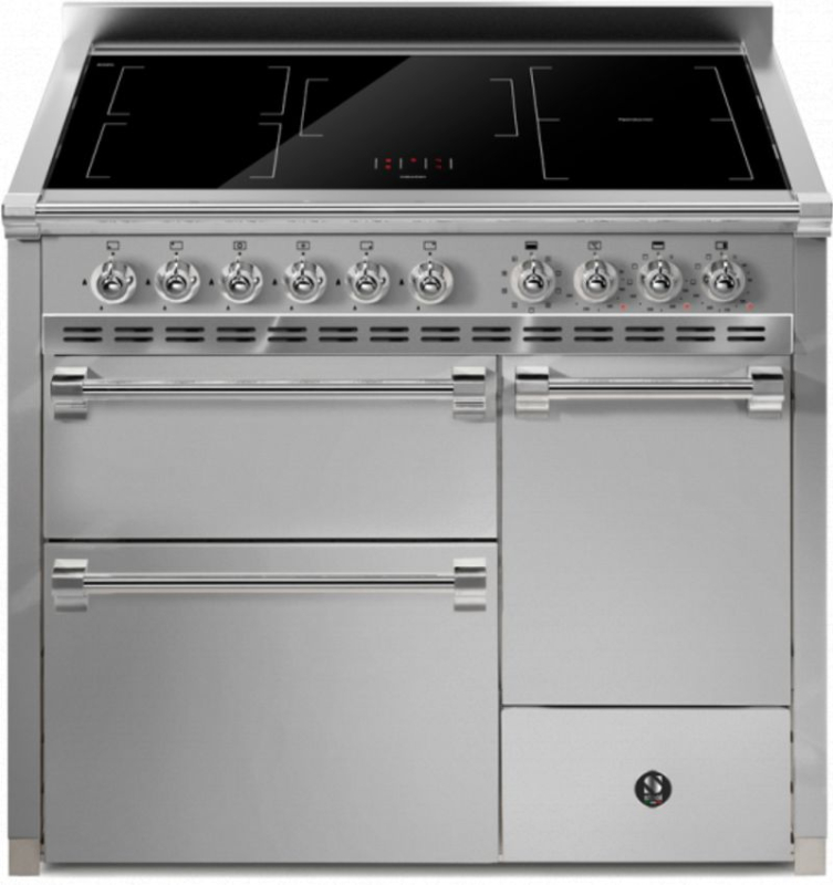 Steel Ascot 100/3 Solid Door, Плита, 100 см, Combisteam, Нержавеющая сталь, индукционная варочная панель, AQ10SFF-D-5FISS, с гарантией 5 лет!