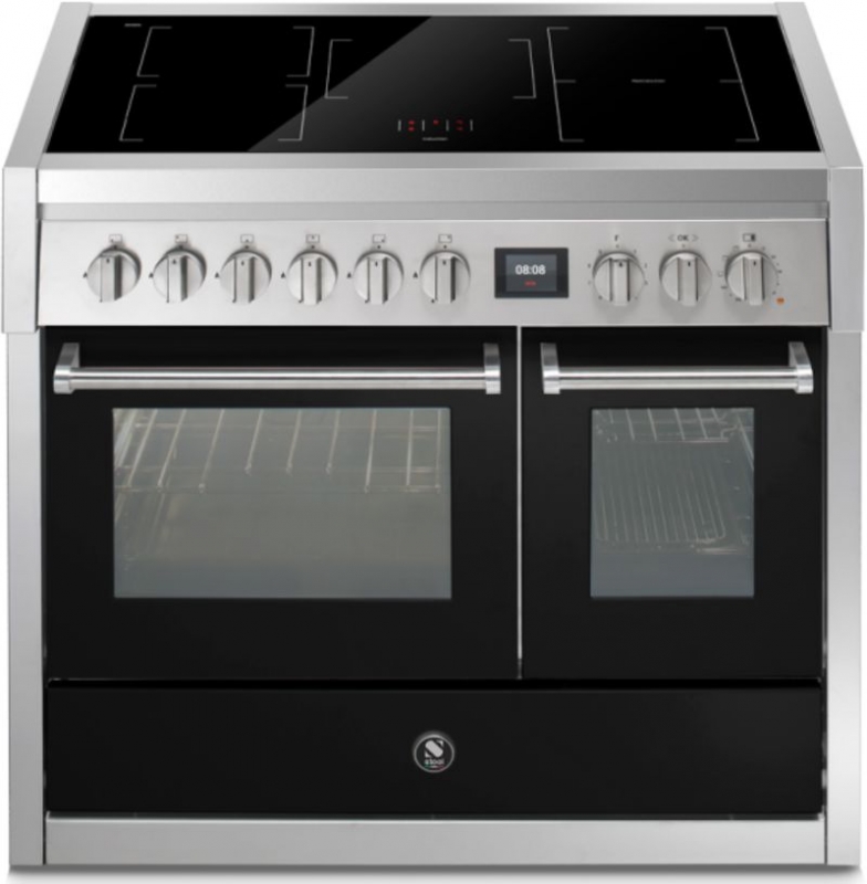 Steel Genesi 100, плита, 100 см, Combisteam, Nero, индукционная плита, GQ10SF-5FIBA, с гарантией 5 лет!