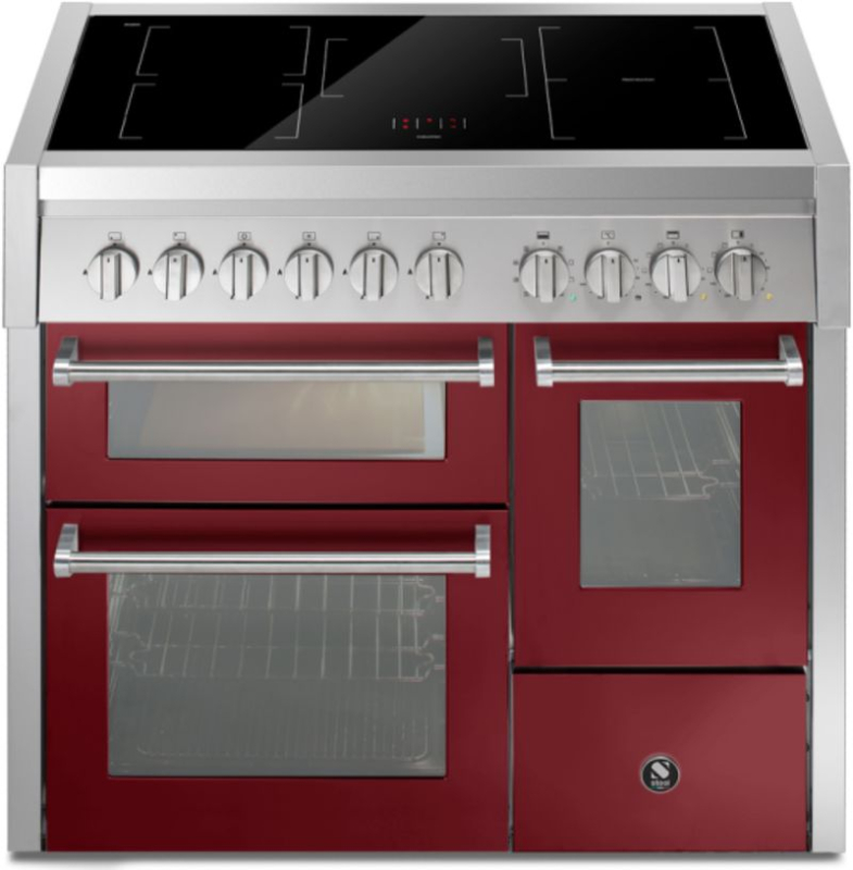 Сталь Genesi 100/3, плита, 100 см, Combisteam, Бордо, индукционная плита, GQ10SFF-5FIBR, с гарантией 5 лет!