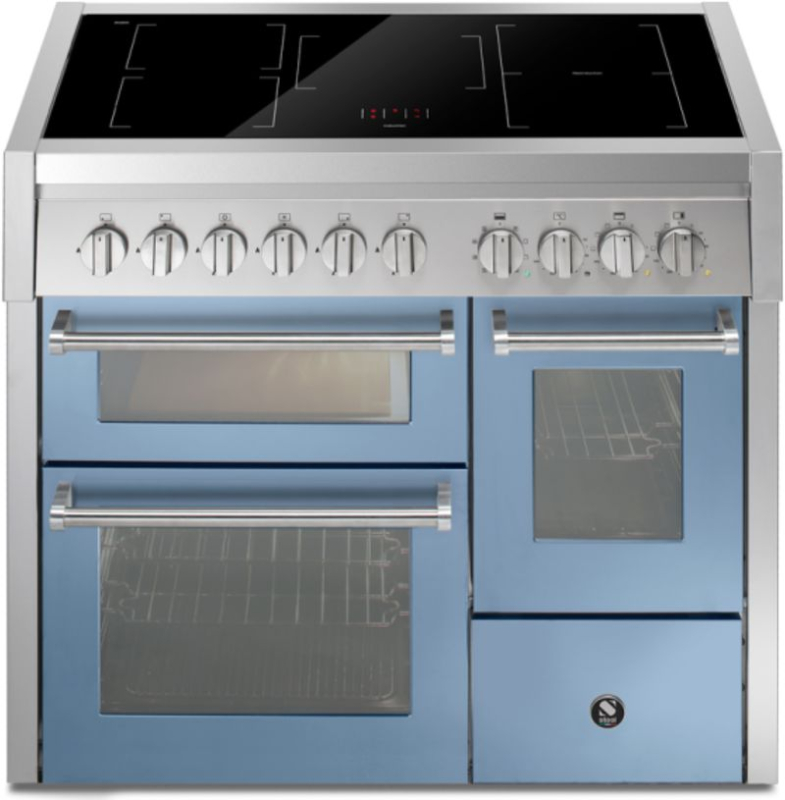 Steel Genesi 100/3, range cooker, 100 cm, Combisteam, Celeste, induction hob, GQ10SFF-5FICE, with 5 year guarantee!