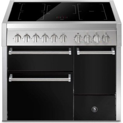 Terasest Genesi 100/3 Solid Door, Range-pliit, 100 cm, Combisteam, Nero, induktsioonpliit, GQ10SFF-D-5FIBA, 5-aastase garantiiga!