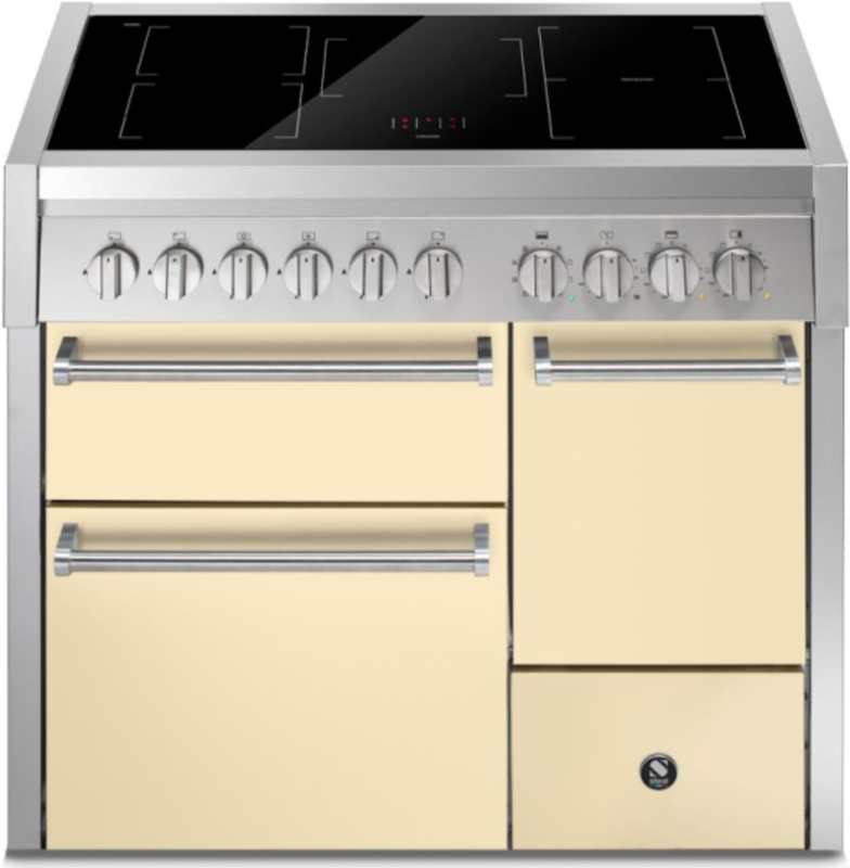 Steel Genesi 100/3 Solid Door, плита, 100 см, Combisteam, Crema, индукционная плита, GQ10SFF-D-5FICR, с гарантией 5 лет!