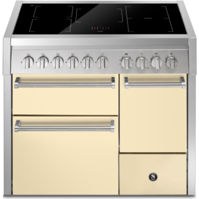 Steel Genesi 100/3 Solid Door, Vahepliit, 100 cm, Combisteam, Crema, induktsioonpliit, GQ10SFF-D-5FICR, garantiiga 5 aastat!