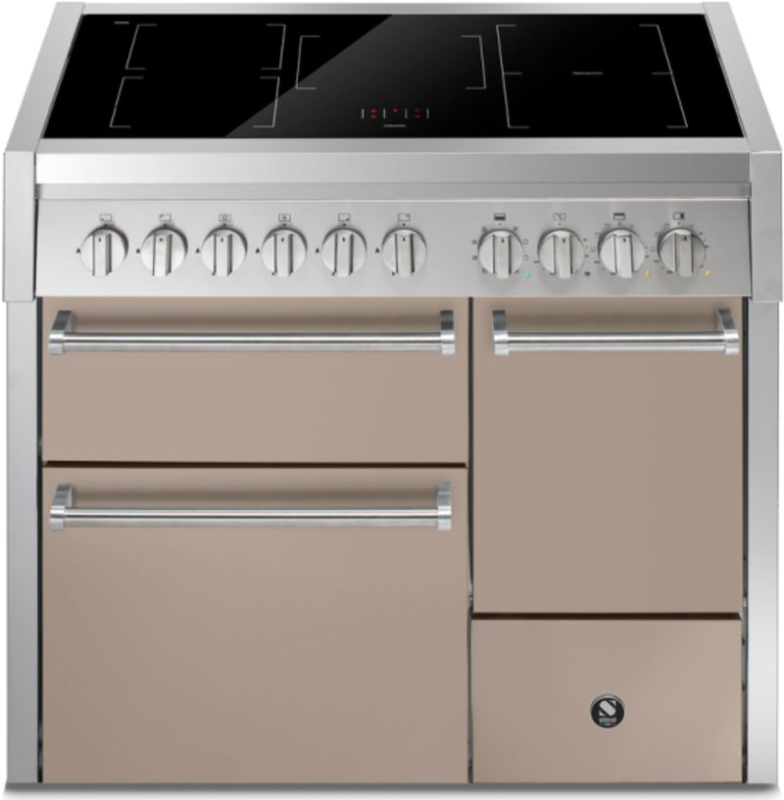 Steel Genesi 100/3 Solid Door, Плита, 100 см, Combisteam, Sabbia, индукционная варочная панель, GQ10SFF-D-5FISA, с гарантией 5 лет!