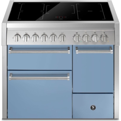 Terasest Genesi 100/3 Solid Door, Vahepliit, 100 cm, Combisteam, Celeste, induktsioonpliit, GQ10SFF-D-5FICE, 5-aastase garantiiga!